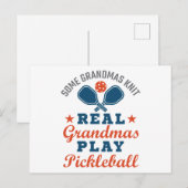 Een echte oma Knit Real Grandmas Play Pickleball Briefkaart (Voorkant / Achterkant)