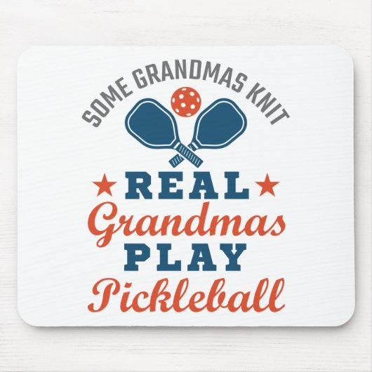 Een echte oma Knit Real Grandmas Play Pickleball Muismat (Voorkant)