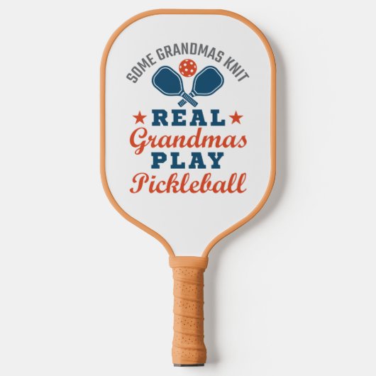 Een echte oma Knit Real Grandmas Play Pickleball Pickleball Paddle (Voorkant)