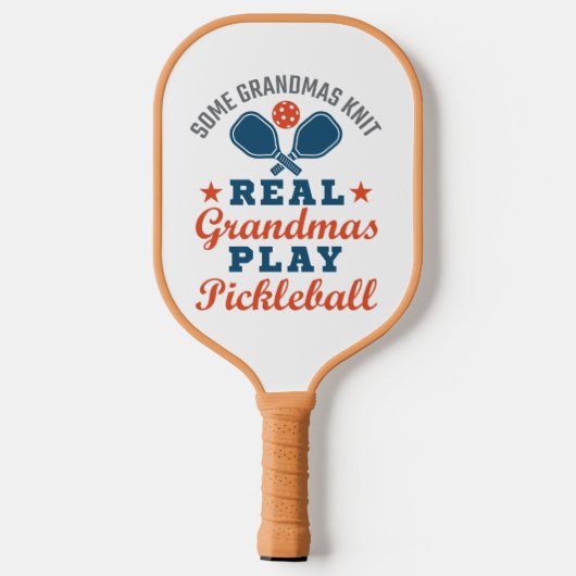 Een echte oma Knit Real Grandmas Play Pickleball Pickleball Paddle (Achterkant)