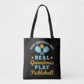 Een echte oma Knit Real Grandmas Play Pickleball Tote Bag (Voorkant)