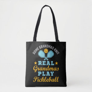 Een echte oma Knit Real Grandmas Play Pickleball Tote Bag