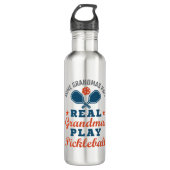 Een echte oma Knit Real Grandmas Play Pickleball Waterfles (Voorkant)