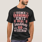 Een echte oma Knit Real Grandmas Vist T-shirt (Voorkant)