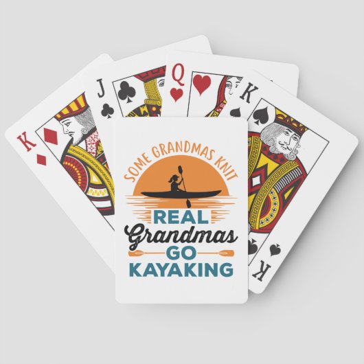 Een echte oma's die er zijn pokerkaarten (Achterkant)