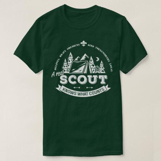 EEN ECHTE SCOUT WEET WAT WIT TELT T-SHIRT (Design voorkant)