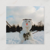 Een echte sneeuwman & een winter landschapsfoto informatiekaartje (Voorkant)