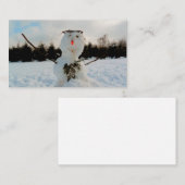 Een echte Sneeuwman & een winterlandschap foto  Notitiekaartje (Voorkant / Achterkant)
