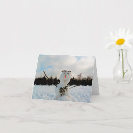 Een echte Sneeuwman & een winterlandschapsfoto met Kaart