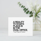 Een echte tv-ster zit in de ovaal kantoor briefkaart (Staand voorkant)