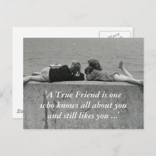Een echte vriend briefkaart (Voorkant / Achterkant)