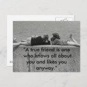 Een echte vriend briefkaart (Voorkant / Achterkant)