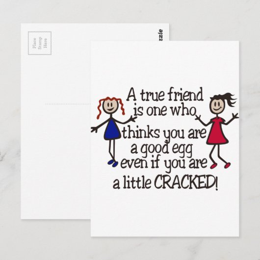 Een echte vriend briefkaart (Voorkant / Achterkant)