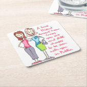 Een echte vriend kartonnen onderzetters (Schuin)