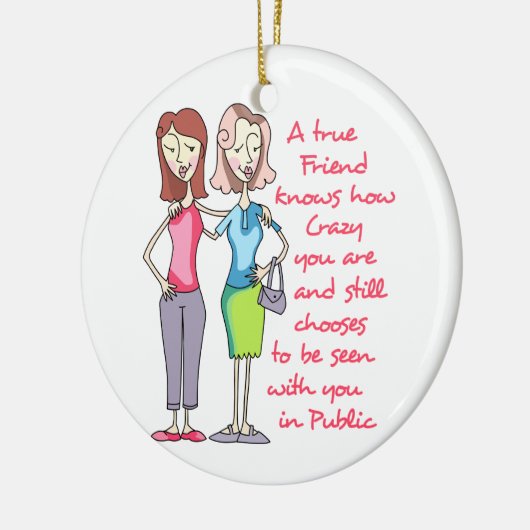 Een echte vriend keramisch ornament (Links)