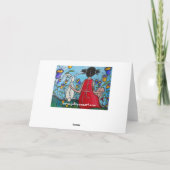 Een echte vriend meisje en konijntje Kaart (Achterkant)