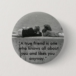 Een echte vriend ronde button 5,7 cm