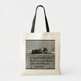Een echte vriend tote bag