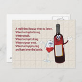 "EEN ECHTE VRIEND WEET WANNEER TE LUISTEREN" BRIEFKAART (Voorkant / Achterkant)