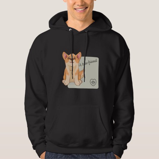 Een echte vriend, Welsh Corgi Hoodie (Voorkant)