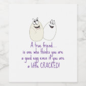 Een echte vriend wijn etiket (Enkel label)