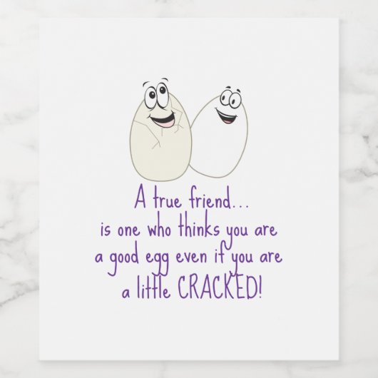 Een echte vriend wijn etiket (Enkel label)