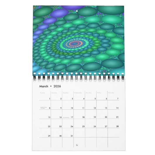 Een eclectisch Collectie fractals Kalender (Mar 2026)