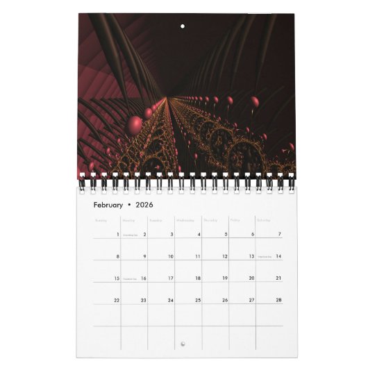 Een eclectisch Collectie fractals Kalender (Feb 2026)