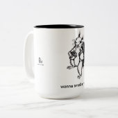 een eekhoorn die wil dat je zijn noten ruikt tweekleurige koffiemok (Voorkant links)