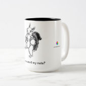 een eekhoorn die wil dat je zijn noten ruikt tweekleurige koffiemok (Voorkant rechts)