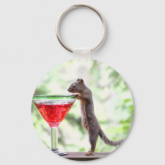 Een eekhoorn Drink een cocktail Sleutelhanger (Voorkant)