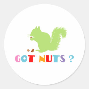 Een eekhoorn heeft noten? ronde sticker