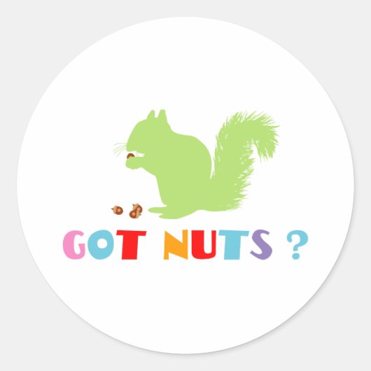 Een eekhoorn heeft noten? ronde sticker (Voorkant)