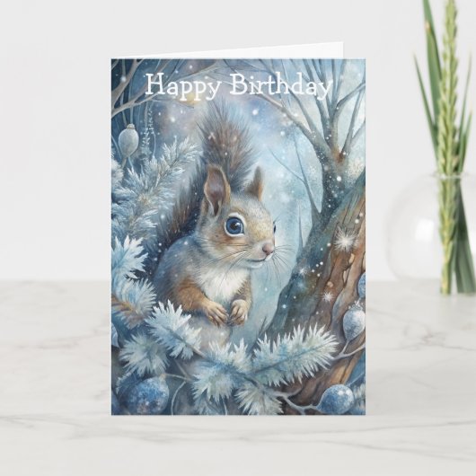 Een eekhoorn in de winter kaart (Voorkant)