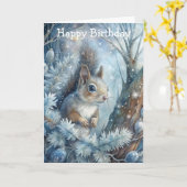 Een eekhoorn in de winter kaart (Gele Bloem)