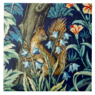 Een eekhoorn in het bos, William Morris Tegeltje
