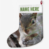 Een eekhoorn met pinda Woodland Holiday Fun Grote Kerstsok (Achterkant)
