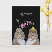 Een eekhoorn-verjaardagskaart kaart (Gele Bloem)