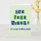 Een 'Een Jaar Nuchter' kaart met envelop 5x7" (Gele Bloem)