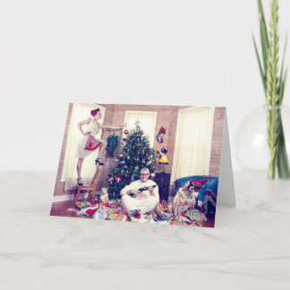 Een één Verhaal van Kerstmis van de Kat Eye'd Feestdagen Kaart