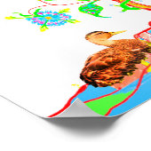 Een eend en een boom des levens poster (Hoek)