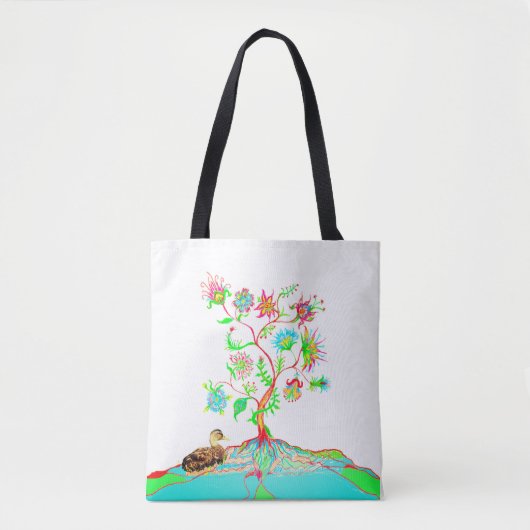 Een eend en een boom des levens tote bag (Voorkant)