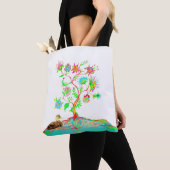 Een eend en een boom des levens tote bag (Dichtbij)