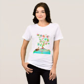 Een eend en een boom des levens Tri-Blend shirt (Voorkant volledig)