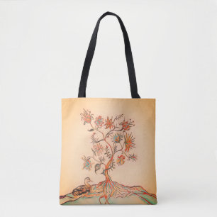 Een eend en een boom tote bag