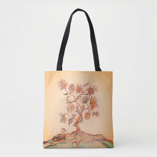 Een eend en een boom tote bag (Voorkant)