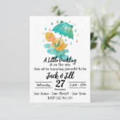 Een eendje komt uit Invitatie Kaart (Staand voorkant)