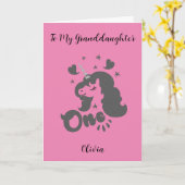 Een Eenhoorn 1e Verjaardag Aan Mijn Kleindochter Kaart (Gele Bloem)