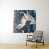 Een eenhoorn in de Sterrennacht Wandkleed (In Situ (horizontaal))