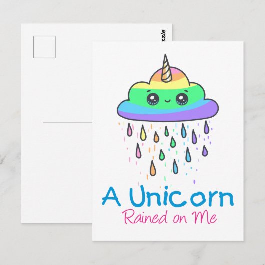 Een Eenhoorn Regende Op Mij Briefkaart (Voorkant / Achterkant)